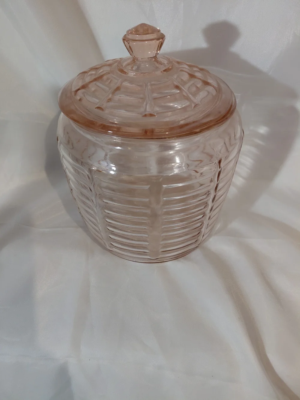 Anchor Hocking Pink Glass Cookie Jar with Lid